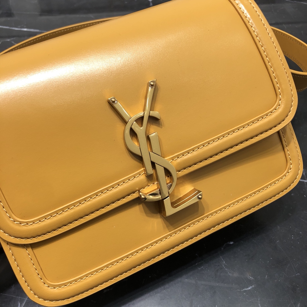 Saint Laurent Solferino Box Small Calfskin Handbag Shoulder Bag Apricot 634306 